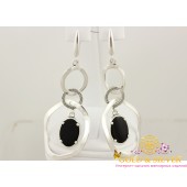 Серебряные серьги 925 проба. Женский серьги свисающие кольца. 12,8 грамма. 2357